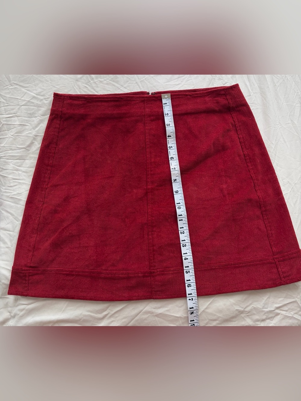 Rusty Red CORDUROY SEAMED MINI SKIRT Never Worn!
